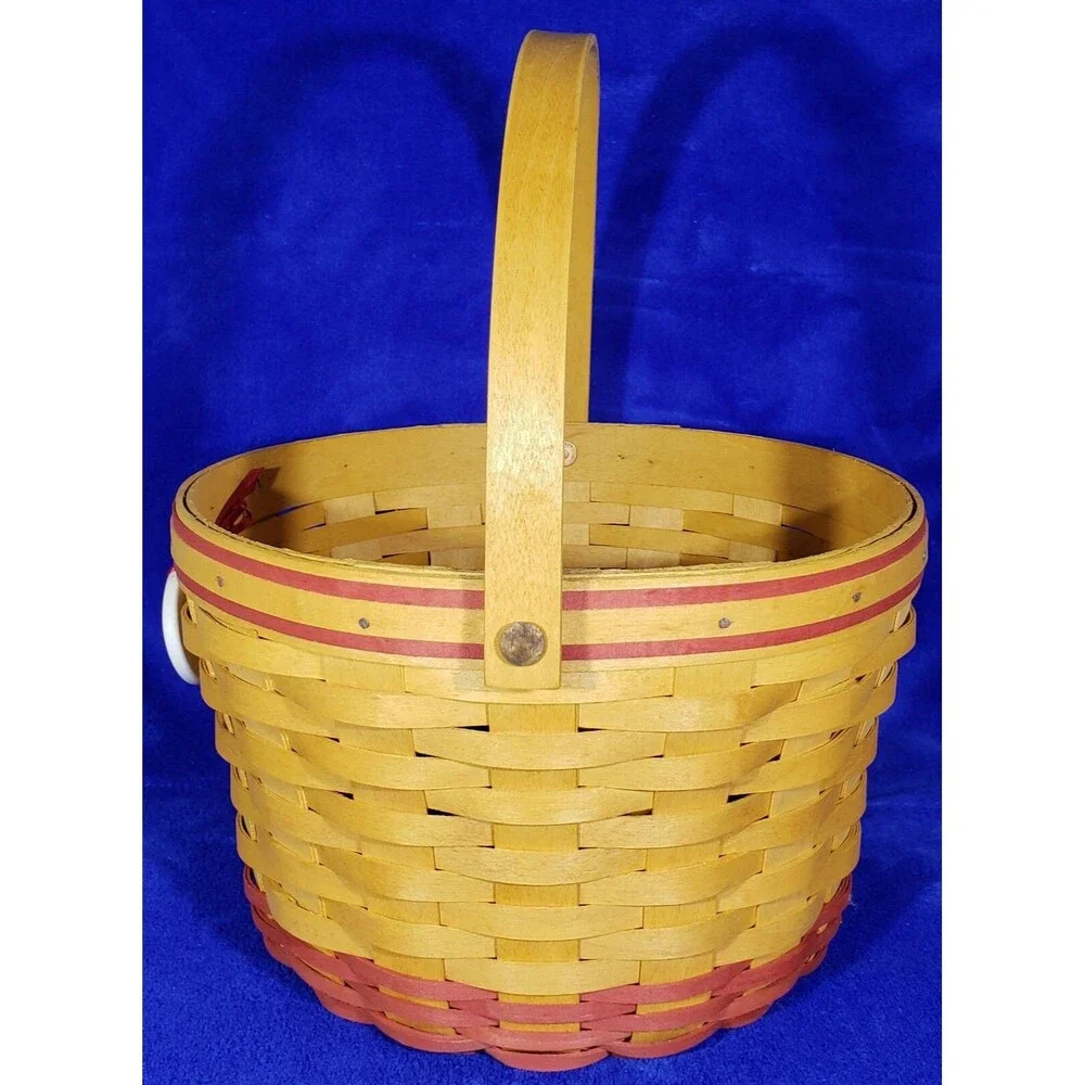 1999 Longaberger Homestead Basket #13871. COMBO: Liner, Tie-On, Protector